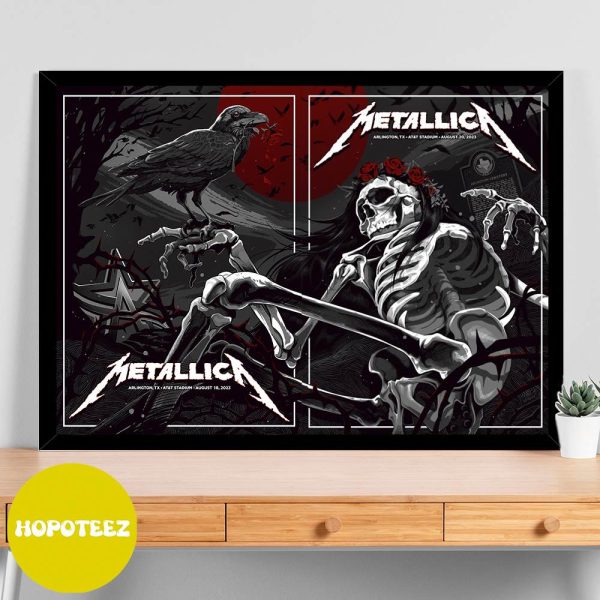 First And Second Night Of The M72 Arlington In AT&T Stadium Metallica August 20 2023 World Tour Poster Canvas