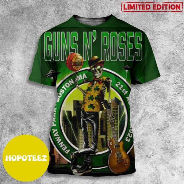 Guns N Roses Fenway Park August 21st 2023 Massachusetts Tour 3D T-Shirt