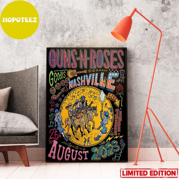 Guns N Roses Nashville 26th August 2023 Tour Live In Geodis Park Home Decorations Poster Canvas