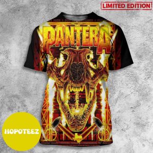 Pantera For The Fans Cynthia Woods Mitchell Pavilion Woodlands Texas 17 August 2023 Houston Concert Poster 3D T-Shirt