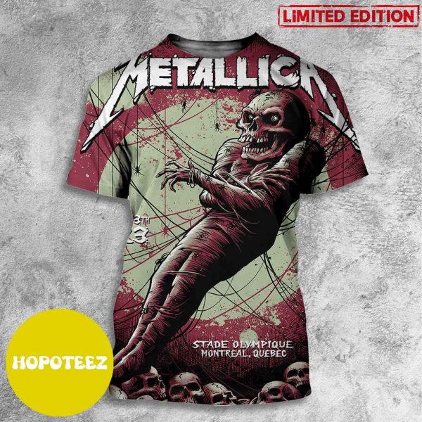 Second Night Of M72 World Tour From Stade Olympique Montreal Quebec Canada Metallica Poster 3D T-Shirt