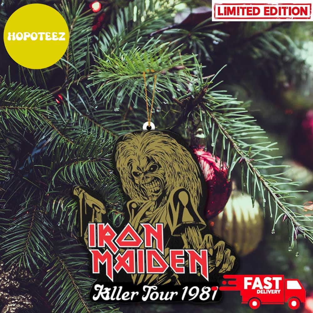 2D Iron Maiden Killer Tour 1981 Merch Gift Logo Christmas Tree Decorations 2023 Holiday Gift Ornament