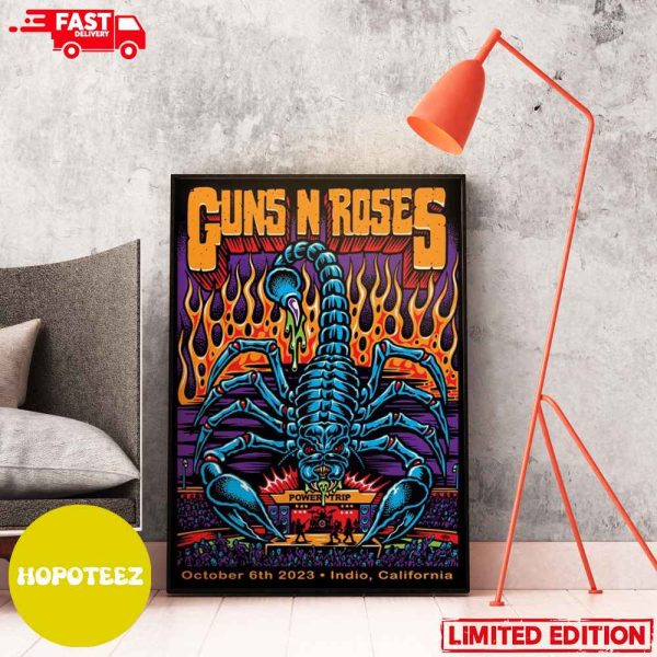 Guns N Roses October 6th 2023 North American Tour Indio California Empire Polo Club Home Decor Poster Canvas