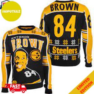 Antonio Brown Number 84 Pittsburgh Steelers NFL Player For Fans Ugly Sweater