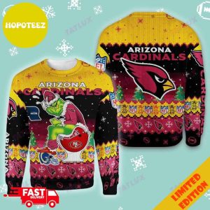 Arizona Cardinals Grinch Toilet 3D For Fans 2023 Xmas Ugly Xmas Sweater.