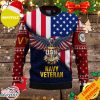 Armed Forces USN Navy Military VVA Vietnam Veterans Day Gift For Father Ugly Sweater