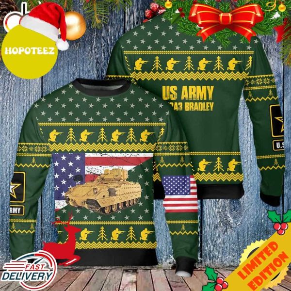 Army M2A3 Bradley Christmas Sweater 3D