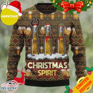 Beers Christmas Spirit Ugly Christmas Sweater Faux Wool Sweater International Beer Day Gifts For Beer Lovers Best Christmas Gifts