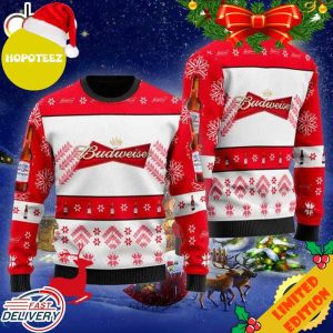 Budweiser Beer Ugly Christmas Sweater Version 2