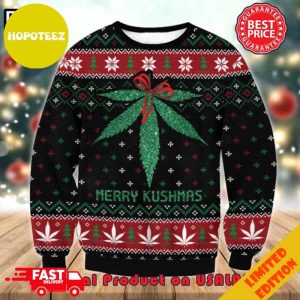 Cannabis Merry Kushmas Ugly Holiday Sweater 2023 For Men And Women