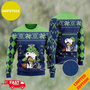 Charlie Brown Snoopy 2023 Xmas Gift Seattle Seahawks Xmas Ugly Sweater For Men And Women