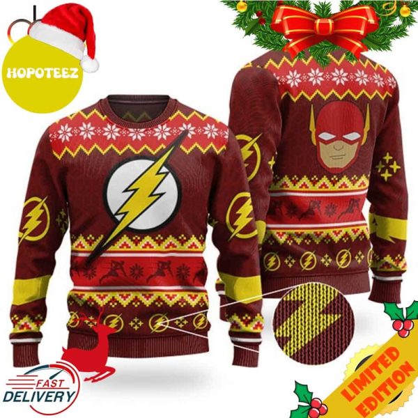DC Comics The Flash Maroon Chrismas Sweater