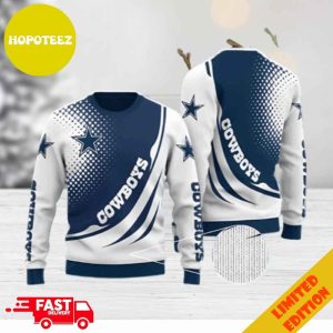 Dallas Cowboys Blue And White Pattern Christmas 2023 Holiday Gift Ugly Sweater