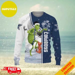 Dallas Cowboys Funny Grinch Ugly Christmas Sweater 2023 Gift For Men And Women