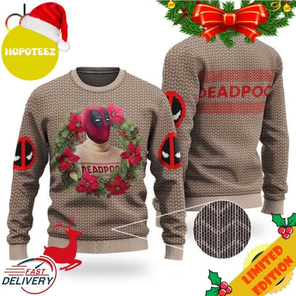 Deadpool Christmas Wreath Ugly Sweater