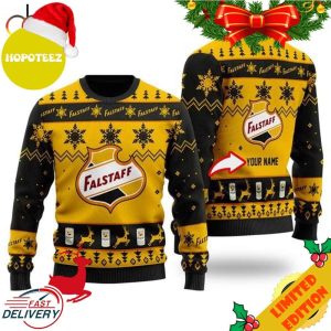Funny Falstaff Beer Custom Ugly Christmas Sweater