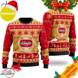 Funny Schaefer Beer Personalized Ugly Christmas Sweater