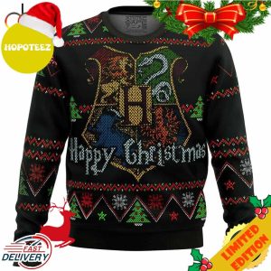 Happy Xmas 4 House Logo Harry Potter Ugly Christmas Sweater