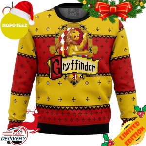 Harry Potter Ugly Christmas Sweater Red Yellow Gryffindor