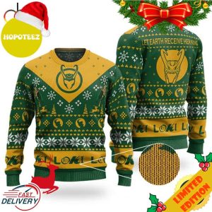 Loki Let Earth Receive Her King Xmas Ugly Sweater