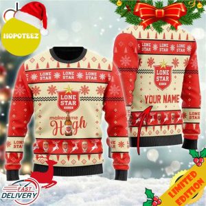 Lone Star Beer Makes Me High Personalized Ugly Christmas Sweater