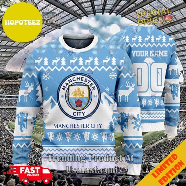Manchester City Personalized 3D Ugly Christmas Sweater Holiday Gifts
