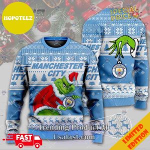 Manchester City x Grinch Xmas Ugly Sweater Holiday Gifts