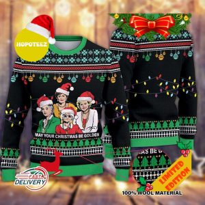 May Your Christmas Be Golden Knitted Ugly Sweater For Men And Women
