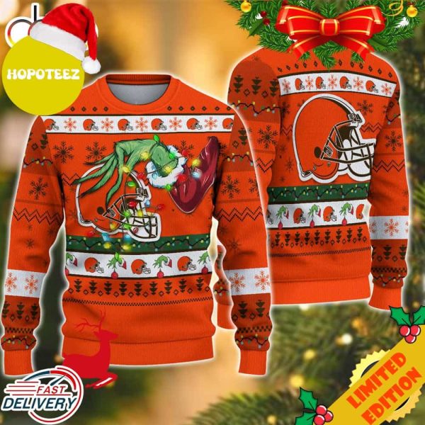 NFL Cleveland Browns Grinch Christmas Ugly Sweater