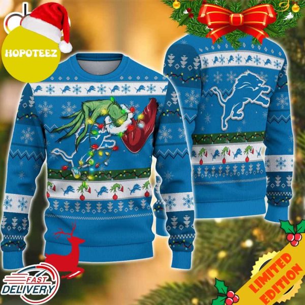 NFL Detroit Lions Grinch Christmas Ugly Sweater