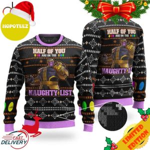 On The Naughty List Thanos Xmas Ugly Sweater