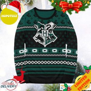 Slytherin Xmas Patterns Green Harry Potter Ugly Christmas Sweater