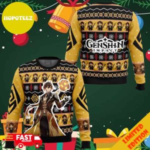 Zhongli Genshin Impact Ugly Christmas Sweater Holiday Gifts