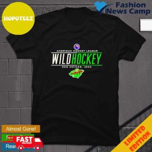 American Hockey League Wild Hockey Des Moines Iowa Minnesota Wild Logo T-Shirt Long Sleeve
