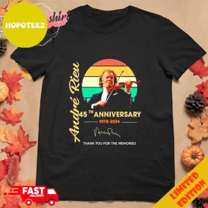 Andre Rieu 45th Anniversary 1978-2024 Vintage Signature T-Shirt Hoodie Long Sleeve