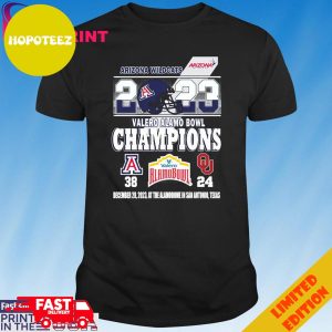 Arizona Wildcats 2023 Valero Alamo Bowl Champions Win 38-24 Final Score T-Shirt