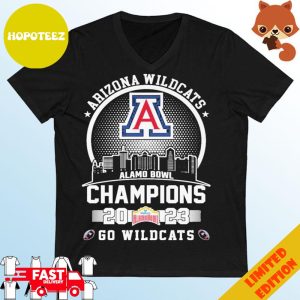 Arizona Wildcats Skyline 2023 Valero Alamo Bowl Champions Go Wildcats T-Shirt