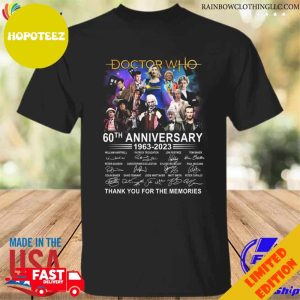 Doctor Who 60th Anniversary 1963 2023 Thank You For The Memories Doctor Who Signatures T-Shirt Long Sleeve