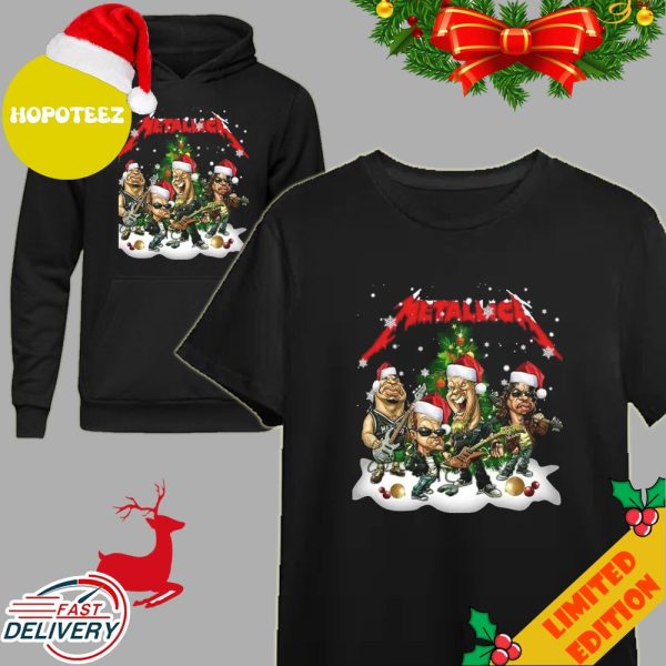 Merry Christmas Metalheads Heavy Metal Metallica Fan Gifts 2023 Holiday Gift T-Shirt Long Sleeve Hoodie