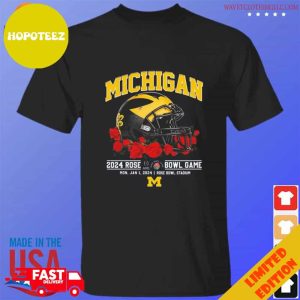 Michigan 2024 Rose Bowl Game Mon Jan 1 2024 Rose Bowl Stadium T-Shirt Long Sleeve Hoodie
