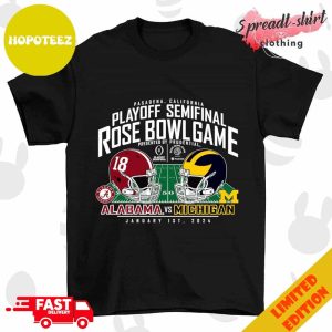 Michigan Wolverines Vs Alabama Crimson Tide Playoff Semfinal 2024 Rose Bowl T-Shirt Long Sleeve Hoodie