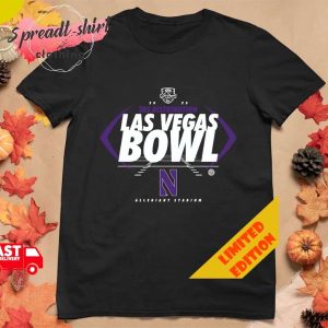 Northwestern Wildcats SRS Distribution Las Vegas Bowl Allegiant Stadium 2023 Logo T-Shirt Hoodie Long Sleeve
