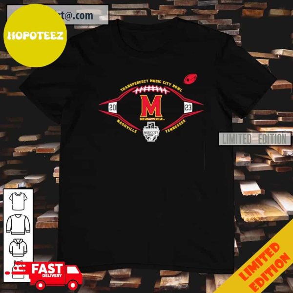 Official 2023 Transperfect Music City Bowl Maryland Terrapins T-Shirt Long Sleeve Hoodie