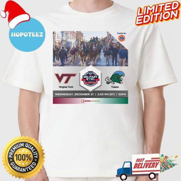 Virginia Tech Vs Tulane At Navy-Marine Corps Memorial Stadium On December 27th 2023 For Military Bowl T-shirt