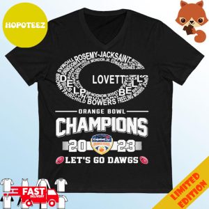 Georgia Bulldogs Logo 2023 Orange Bowl Champions Let’s Go Dawgs T-Shirt