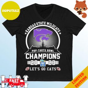 Kansas State Wildcats Skyline 2023 Pop-Tarts Bowl Champions Let’s Go Cats T-Shirt