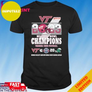 Official 2023 Military Bowl Champions Virginia Tech Football T-Shirt