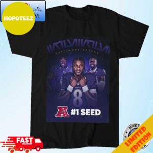 Official Baltimore Ravens AFC First Seed Ravens Flock Wall Decorations T-Shirt