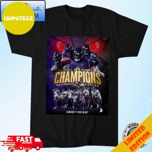Official Baltimore Ravens Kings Of The North 2023 AFC North Champions Clinched First Seed In AFC T-Shirt