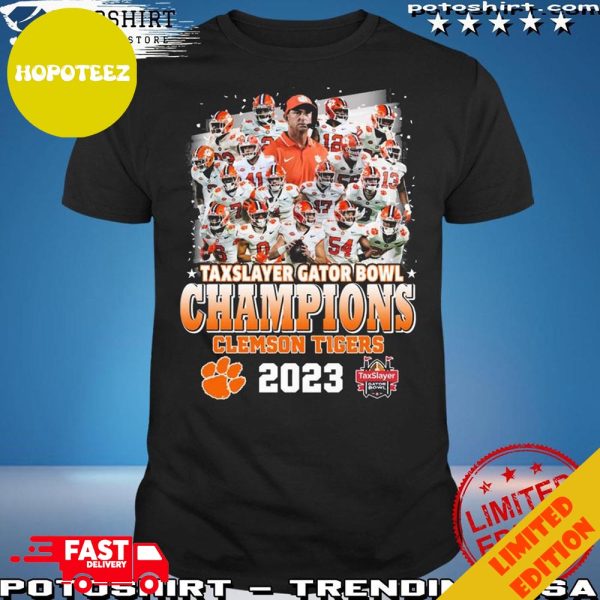Official Clemson Tigers Taxslayer Gator Bowl Champions 2023 T-Shirt